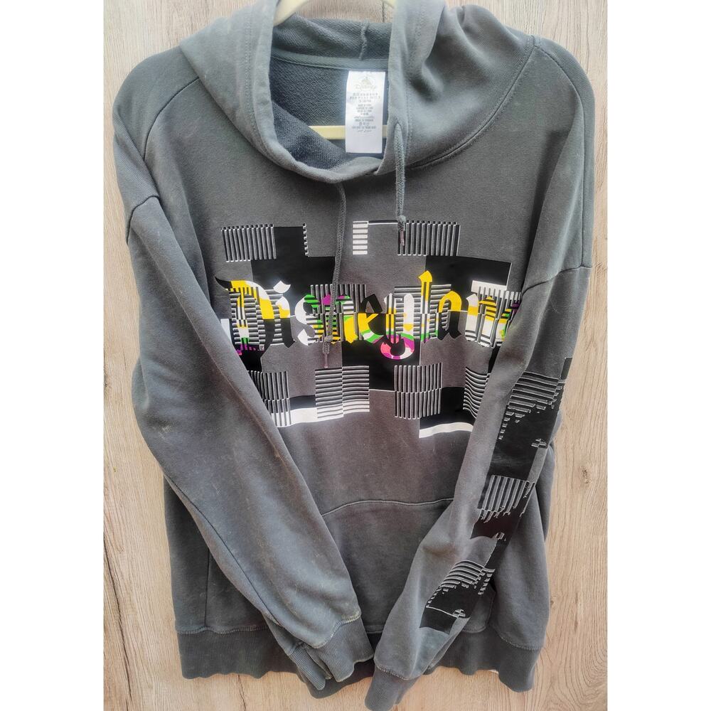 Y2K Disney Parks limited edition Glitch‎ Logo Hoodie Fleece glitchcore SZ M